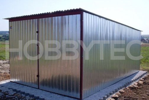 Metall Garage mit einem Dachträger verzinkt