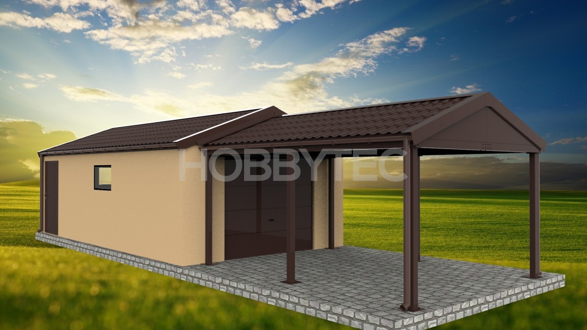 Prefab Garage mit Veranda
