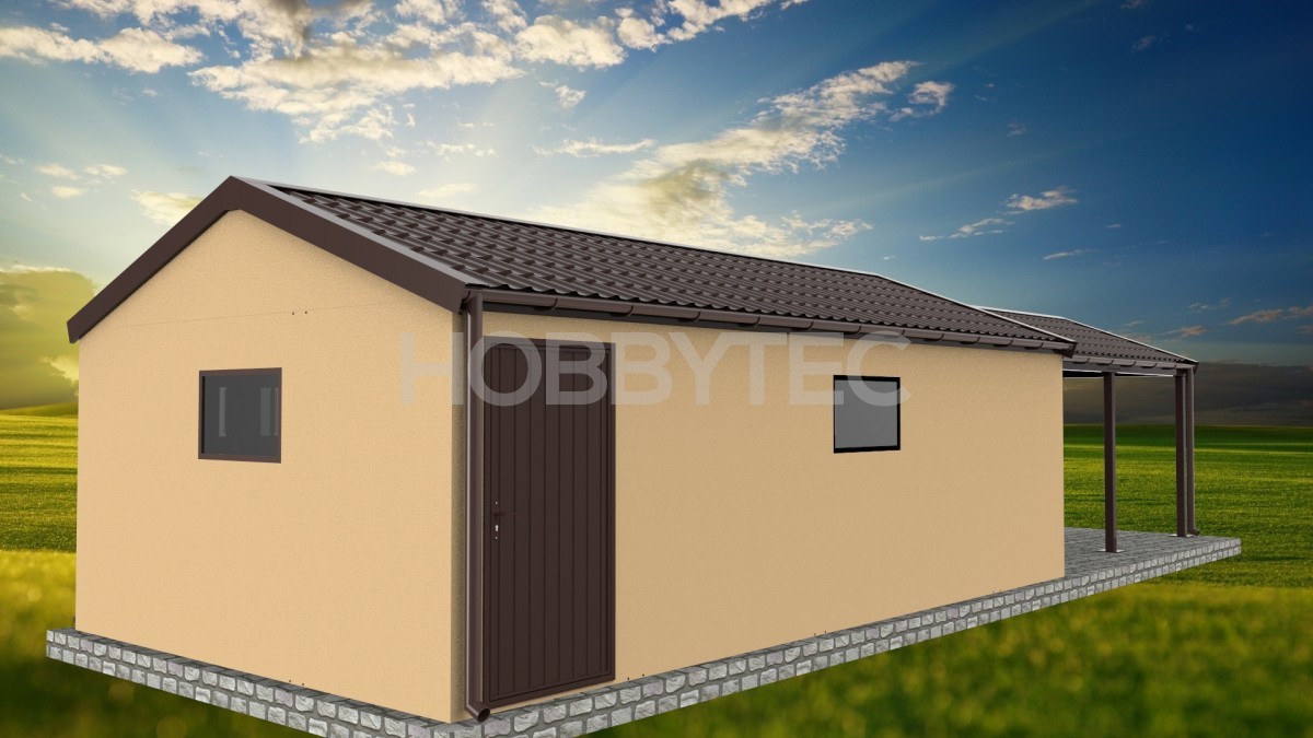 Prefab Garage mit Veranda