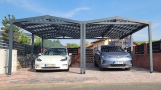 Aluminium-Carport SOLAR ENERGO mit Photovoltaikanlage - Netzanbindung