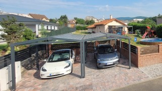 Aluminium-Carport SOLAR ENERGO mit Photovoltaikanlage - Netzanbindung