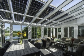 Aluminium- Terassenüberdachungs SOLAR ENERGO 6 x 4 m mit Photovoltaikanlage 4,56 kW + Batterie 6,2 k