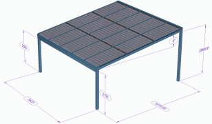 Solarüberdachung der Serie Neapol NEAPOL 545x551 cm Solar Energo