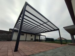 POLLARD selbsttragende Aluminium-Pergola, XXL Größe, mit Polycarbonat