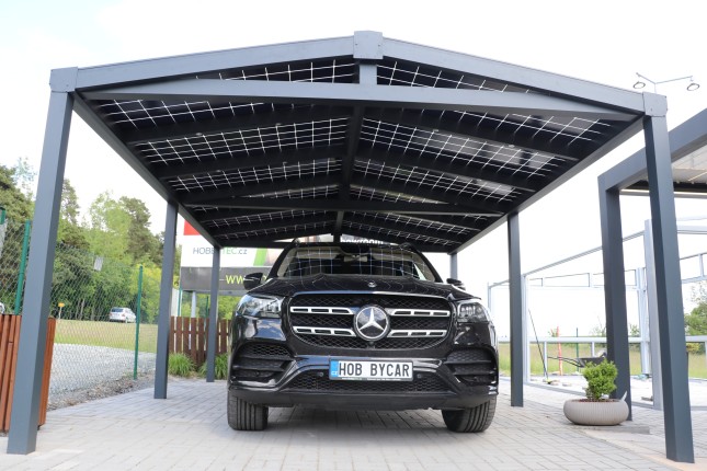 Aluminium-Carport SOLAR ENERGO mit Photovoltaikanlage ohne Netzanbindung