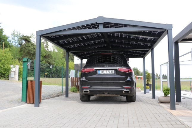 Aluminium-Carport SOLAR ENERGO 6 x 4 m mit Photovoltaikanlage 4,56 kW + Batterie 6,2 kW