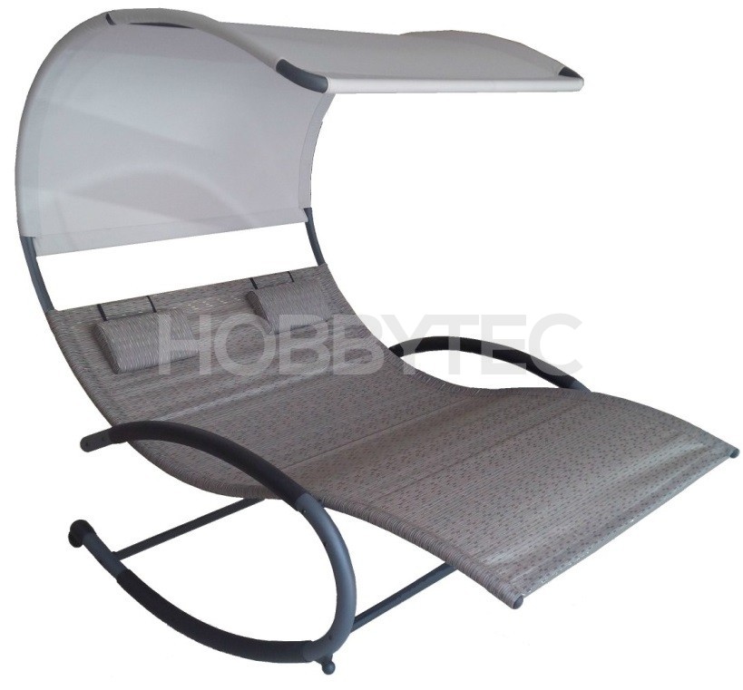 Schaukelbett mit einem Sonnenschirm - Mandarine