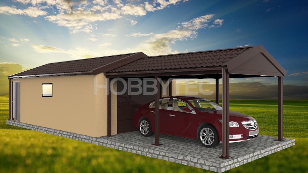 Prefab Garage mit Veranda